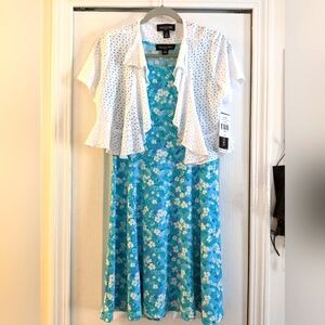 K Jordan Sleeveless dress with crocheted shrug (jacket) New, size PM